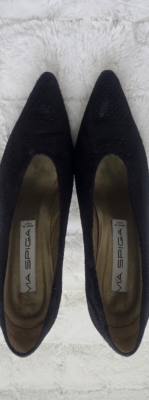Via Spiga Women's Black Fabric Pumps